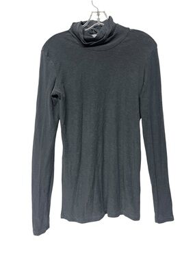James Perse Long Sleeve Turtleneck Shirt Grey Minimalist Quiet Luxury